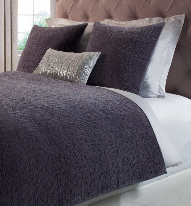 Duke Queen Coverlet Bedding Style Orchids Lux Home Graphite 