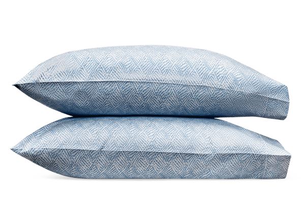 Duma Diamond King Pillowcases - pair Bedding Style Matouk Sky 