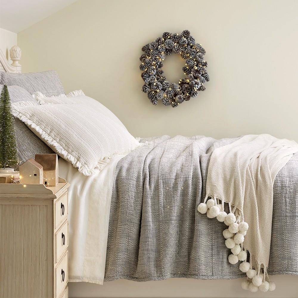 Elsa Matelasse King Coverlet Bedding Style Pine Cone Hill 