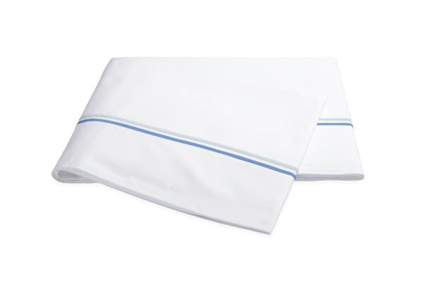 Essex Full/Queen Flat Sheet Bedding Style Matouk Azure 