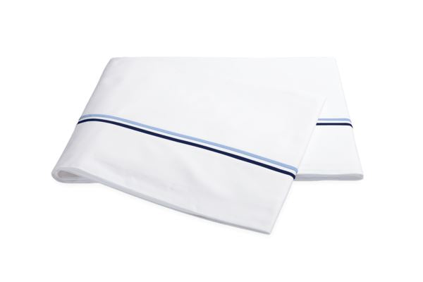 Essex King Flat Sheet Bedding Style Matouk Navy 