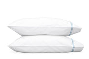 Essex King Pillowcase- Pair Bedding Style Matouk Light Blue 