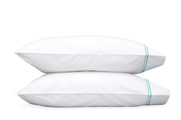 Essex Standard Pillowcase- Pair Bedding Style Matouk Lagoon 