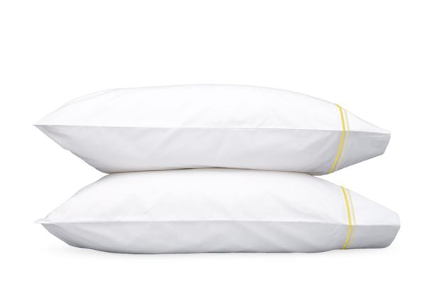 Essex Standard Pillowcase- Pair Bedding Style Matouk Lemon 
