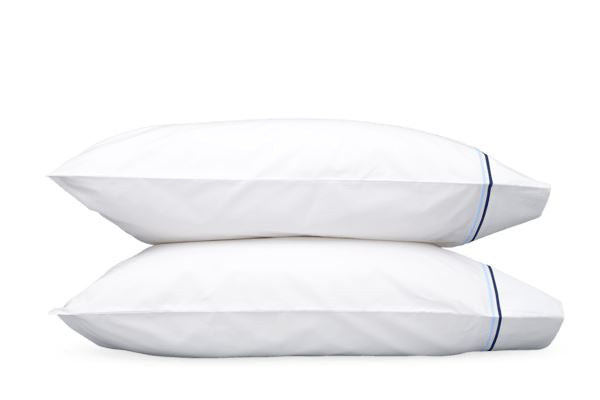 Essex Standard Pillowcase- Pair Bedding Style Matouk Navy 