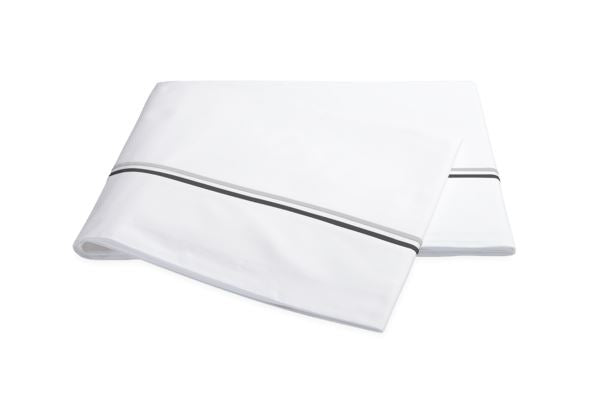Essex Twin Flat Sheet Bedding Style Matouk Charcoal 