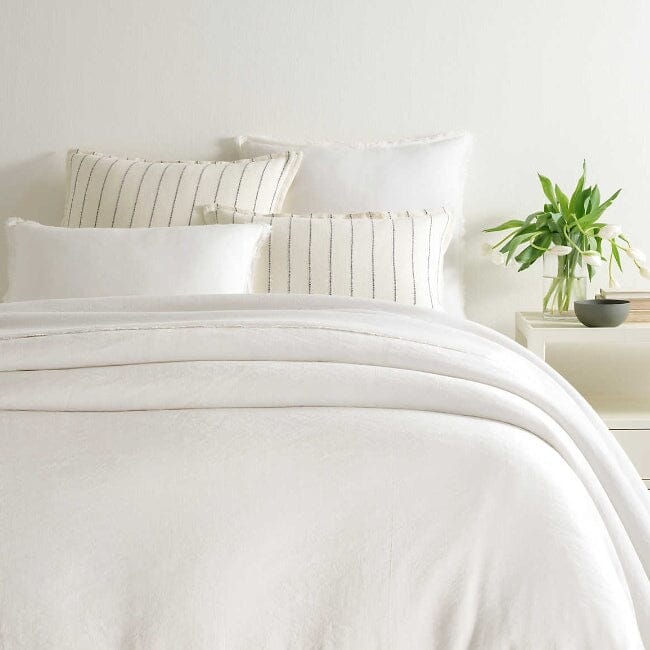 Faye Linen Full/Queen Duvet Cover Bedding Style Pine Cone Hill Dove White