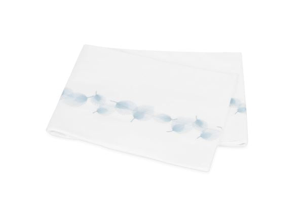 Feather Full/Queen Flat Sheet Bedding Style Matouk Blue 