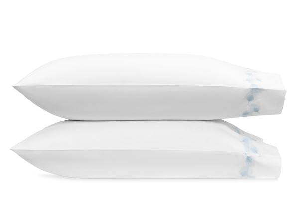 Feather Standard Pillowcases - pair Bedding Style Matouk Blue 