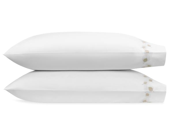 Feather Standard Pillowcases - pair Bedding Style Matouk Champagne 