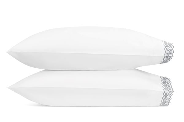 Felix King Pillowcase - pair Bedding Style Matouk Silver 