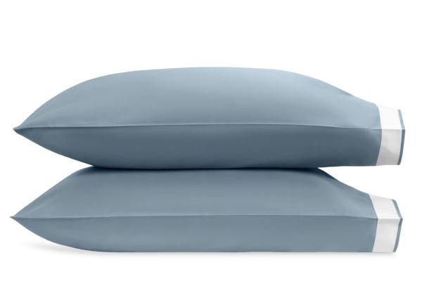 Francis King Pillowcases - pair Bedding Style Matouk Hazy Blue 