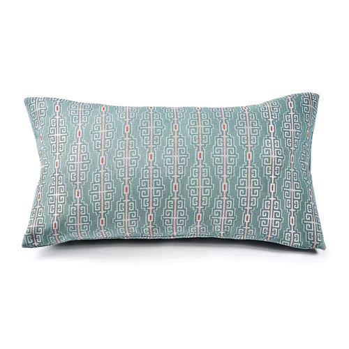 Fretwork Pillow 22x22 Linens & Bedding Ann Gish Aqua 