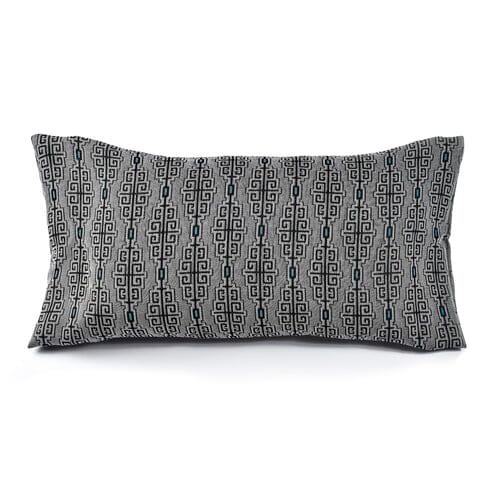Fretwork Pillow 22x22 Linens & Bedding Ann Gish Charcoal Teal 
