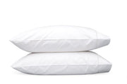 Gatsby Standard Pillowcase- Single Bedding Style Matouk Silver 
