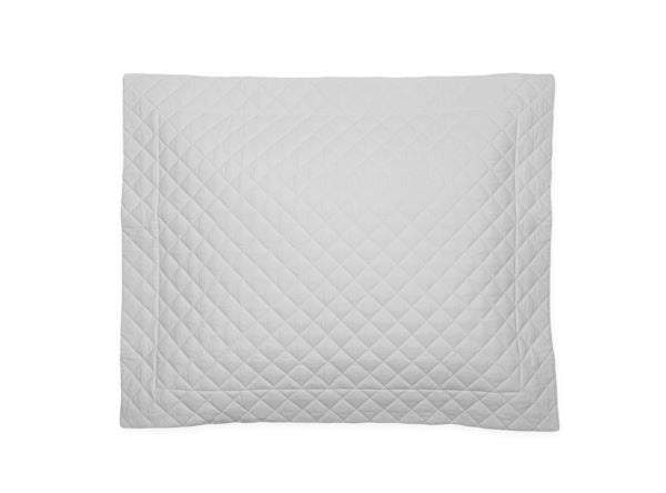 Gemma Quilted Euro Sham Coverlet Matouk Silver 