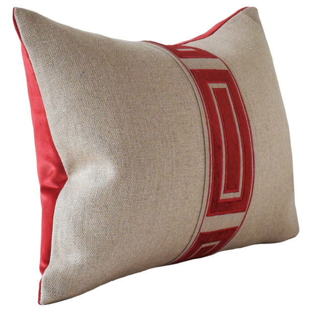 Giorgio Linen Ingot Tape 22" Pillow Decorative Pillow Ryan Studio Ruby 