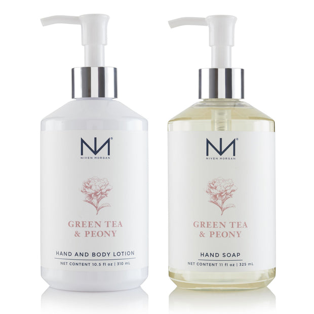 Green Tea & Peony Hand Lotion & Soap Set Body Care Niven Morgan 