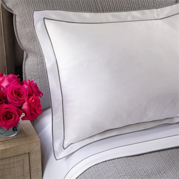 Guiliano Standard Pillowcase - pair Bedding Style Lili Alessandra Pewter 
