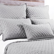 Hampton King Coverlet Bedding Style Pom Pom at Home Silver 