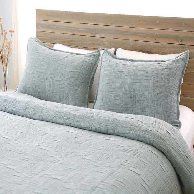 Harbour King Matelasse Bedding Style Pom Pom at Home Seaglass 