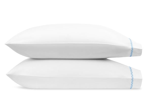 Hatch King Pillowcases - pair Bedding Style Matouk Sky 