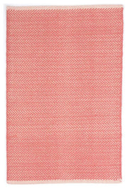 Herringbone Woven Cotton Rug 2x3 Rugs Dash and Albert Coral 