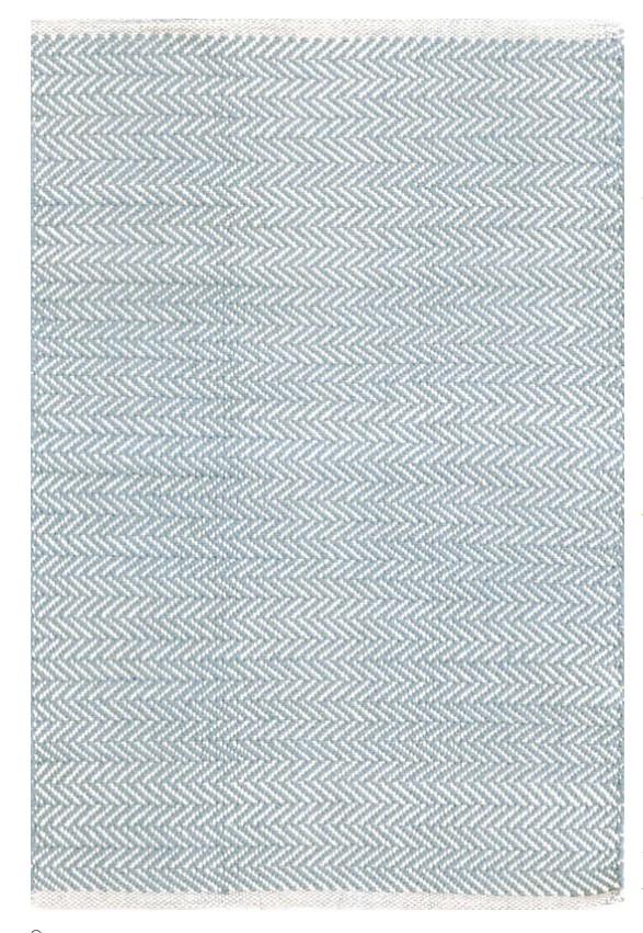 Herringbone Woven Cotton Rug 2x3 Rugs Dash and Albert Swedish Blue 