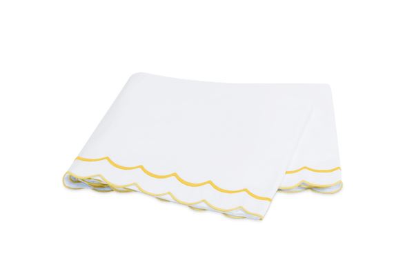 India Full/Queen Flat Sheet Bedding Style Matouk Lemon 