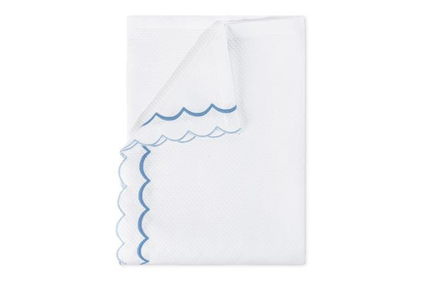 India Pique Full/Queen Coverlet Bedding Style Matouk Azure