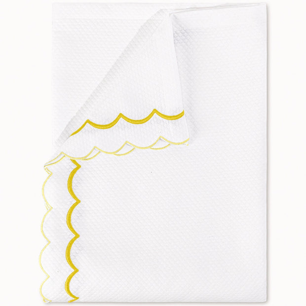 India Pique Twin Bedskirt Bedding Style Matouk Lemon 