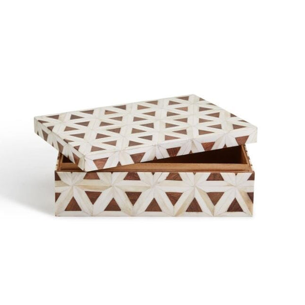 Iniala Triangle Patterned Bone Covered Box Twos Company 