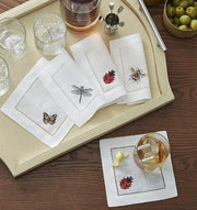 Table Linens - Insetti Cocktail Napkins - Set Of 4