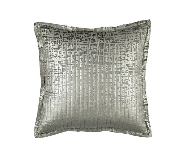 Jolie Quilted Euro Pillow Bedding Style Lili Alessandra Silver 