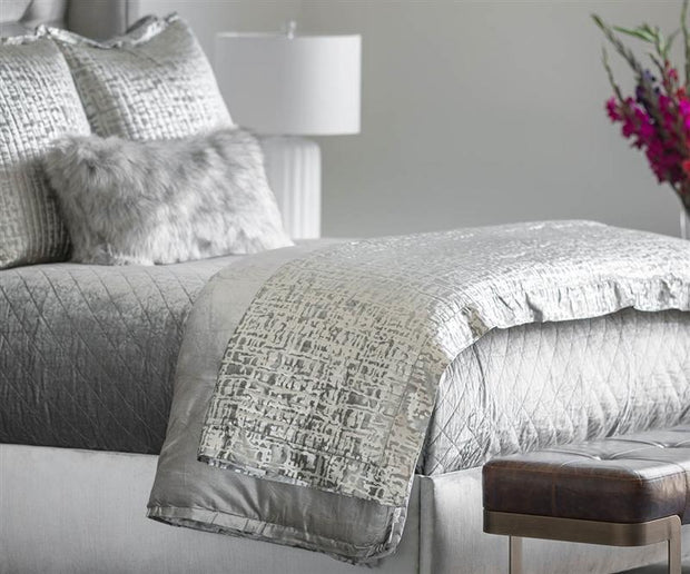 Jolie Quilted Throw - 52x98 Bedding Style Lili Alessandra Silver 