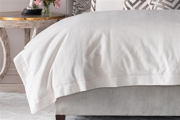 Laurie Solid King Duvet Cover Bedding Style Lili Alessandra Ivory 