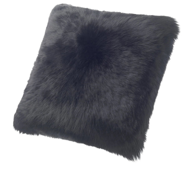Longwool Sheepskin 11x22 Cushion Fibre Black 