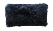 Longwool Sheepskin 11x22 Cushion Fibre Dark Navy 