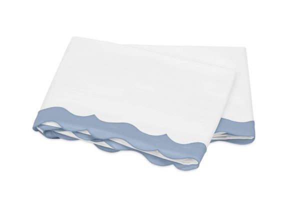 Lorelei Full/Queen Flat Sheet Bedding Style Matouk Hazy Blue 