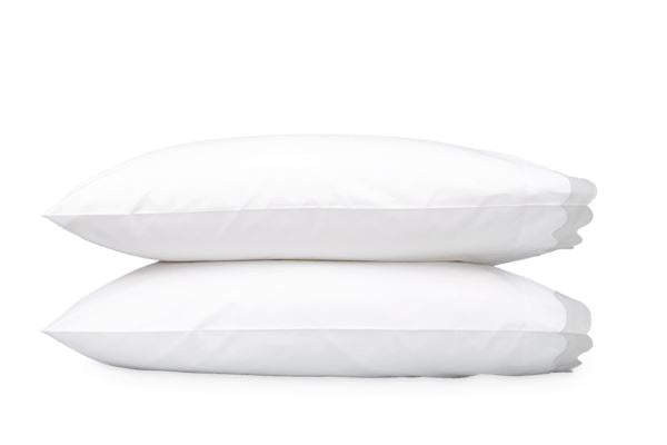Lorelei King Pillowcase- Single Bedding Style Matouk Silver 