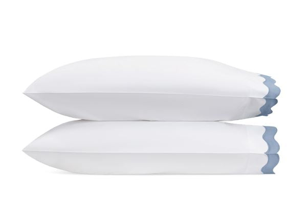 Lorelei Standard Pillowcase- Single Bedding Style Matouk Hazy Blue 