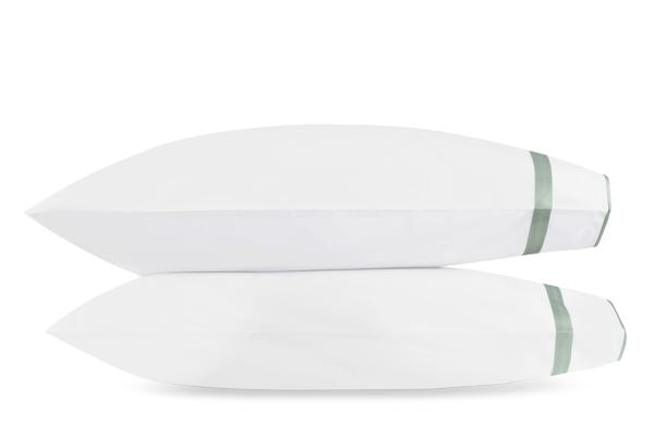 Louise Standard Pillowcase-Pair Bedding Style Matouk Celadon 