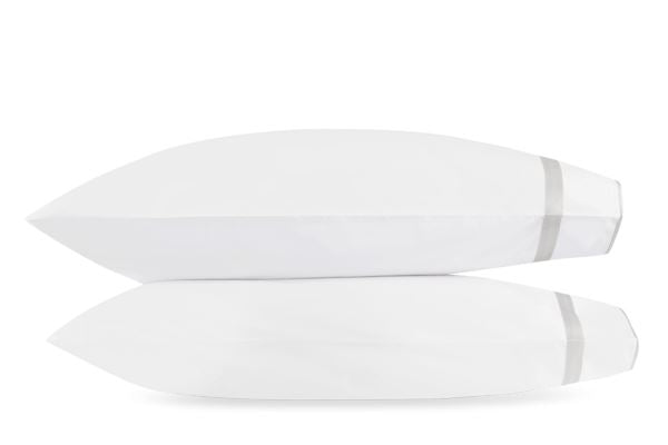 Louise Standard Pillowcase-Pair Bedding Style Matouk Silver 