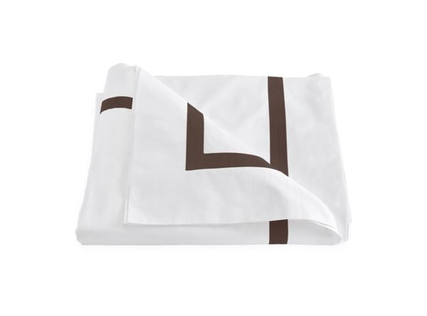 Lowell Full/Queen Duvet Cover Bedding Style Matouk Chocolate 