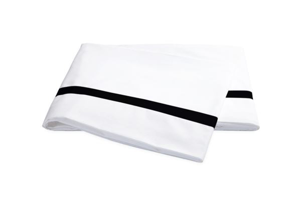 Lowell Full/Queen Flat Sheet Bedding Style Matouk Black 