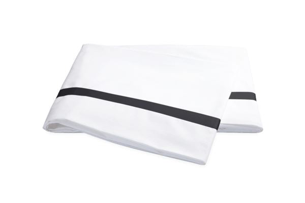 Lowell Full/Queen Flat Sheet Bedding Style Matouk Charcoal 