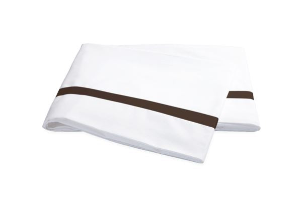 Lowell Full/Queen Flat Sheet Bedding Style Matouk Chocolate 