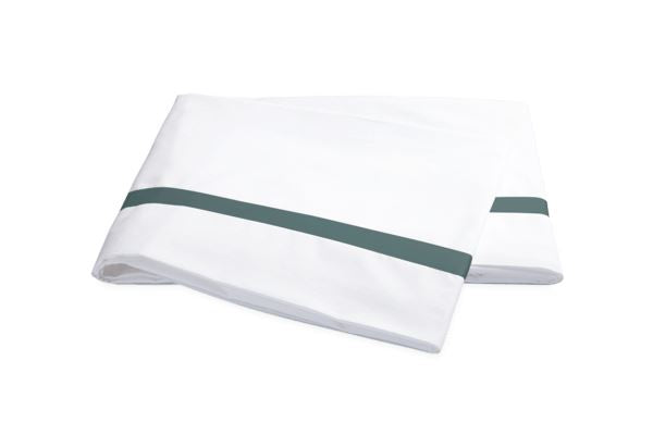 Lowell Full/Queen Flat Sheet Bedding Style Matouk Deep Jade 