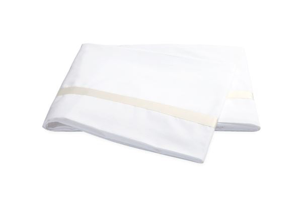 Lowell Full/Queen Flat Sheet Bedding Style Matouk Ivory 