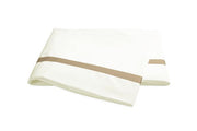 Lowell Full/Queen Flat Sheet Bedding Style Matouk Ivory/Champagne 